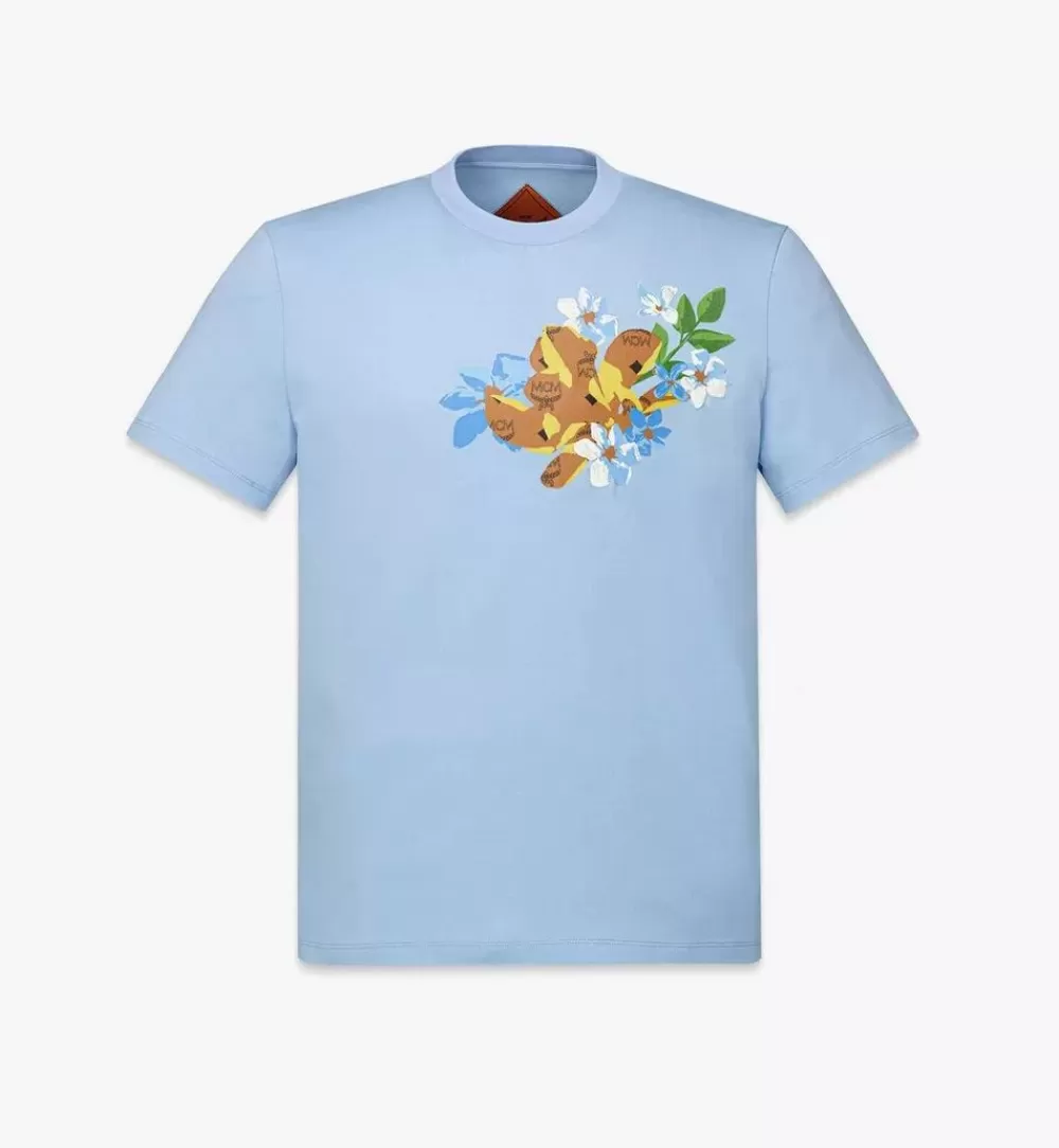 MCM Worldwide Tops & T-Shirts | Floral T-Shirt In Organic Cotton